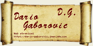 Dario Gaborović vizit kartica
